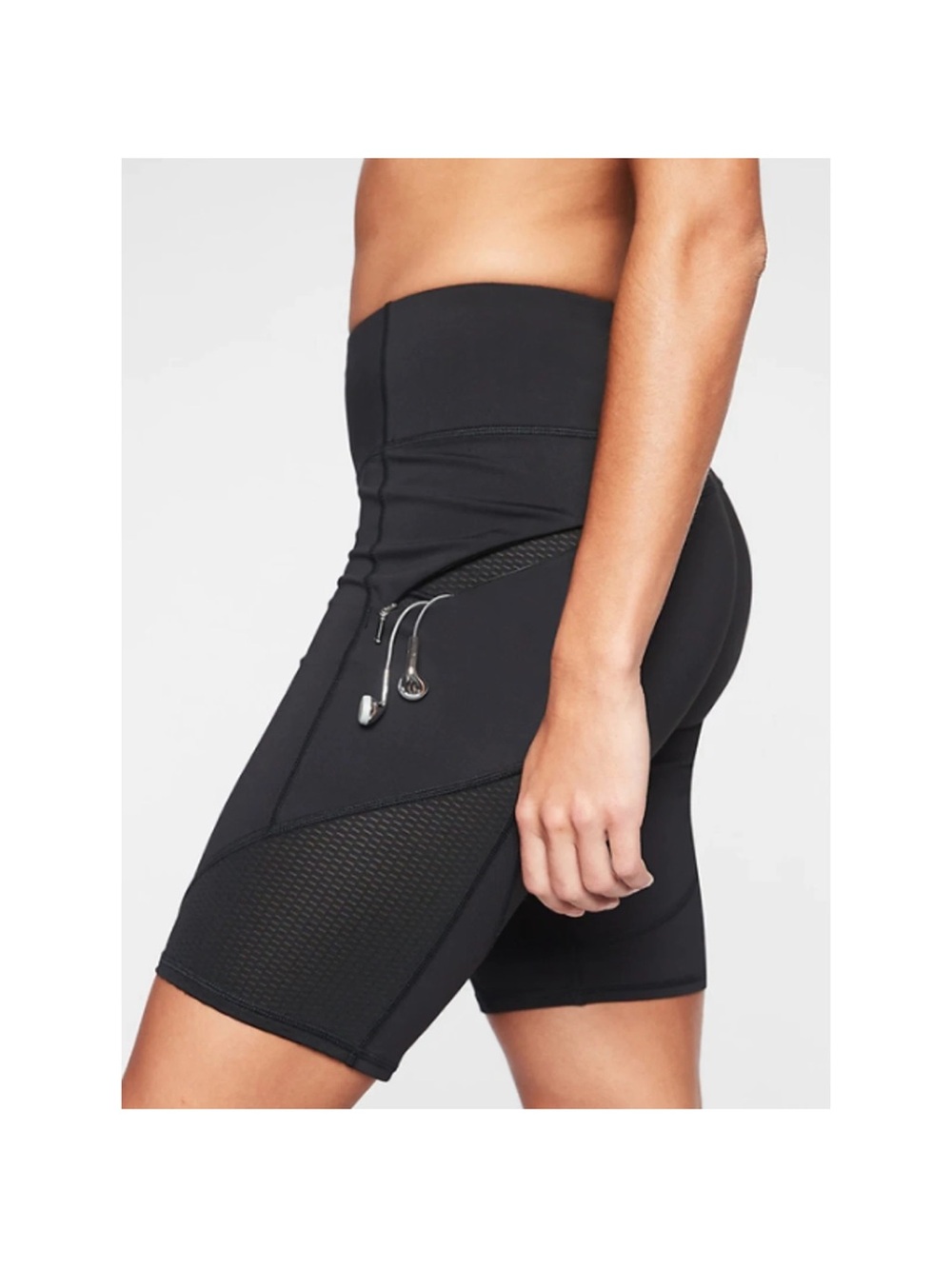 Athleta Contender 9” Bike Shorts Black Medium Tall MT Pockets
